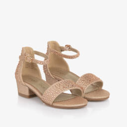 Angel's Face-Girls Gold Glitter & Diamanté Sandals | Childrensalon