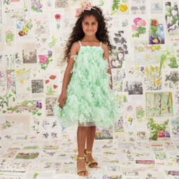 Angel's Face-Girls Green Tulle & Sequins Dress | Childrensalon