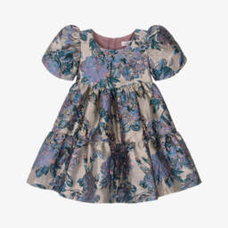 Angel's Face-Girls Lilac & Blue Floral Jacquard Dress | Childrensalon
