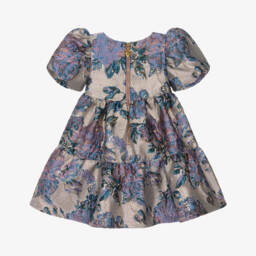 Angel's Face-Платье жаккардовое цветочное сиренево-синее | Childrensalon