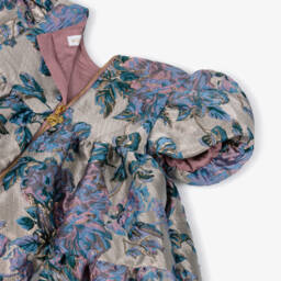 Angel's Face-Платье жаккардовое цветочное сиренево-синее | Childrensalon