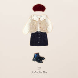 Angel's Face-Girls Metallic Gold Faux Leather Gilet with Faux Fur Trims | Childrensalon