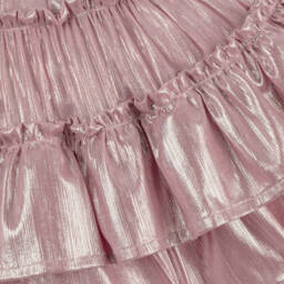 Angel's Face-Girls Metallic Pink Lamé Skirt | Childrensalon