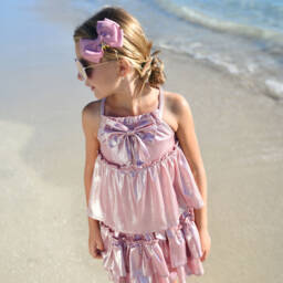 Angel's Face-Girls Metallic Pink Lamé Skirt | Childrensalon