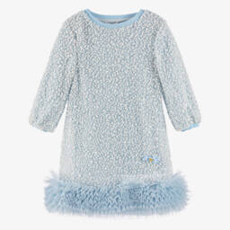 Angel's Face-Girls Pale Blue Sequin Embellished Ruffle Hem Dress | Childrensalon