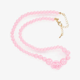 Angel's Face-Girls Pale Pink Rose Necklace (46cm) | Childrensalon