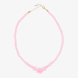 Angel's Face-Girls Pale Pink Rose Necklace (46cm) | Childrensalon