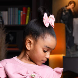 Angel's Face-مشبك شعر فيونكة لون زهري للبنات(11 سم) | Childrensalon