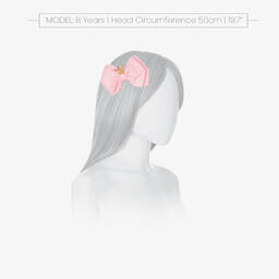 Angel's Face-مشبك شعر فيونكة لون زهري للبنات(11 سم) | Childrensalon