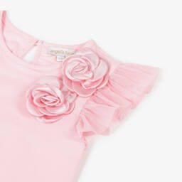 Angel's Face-Girls Pink Cotton Ruffle T-Shirt | Childrensalon