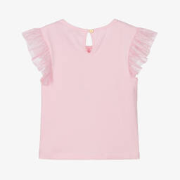 Angel's Face-Girls Pink Cotton Ruffle T-Shirt | Childrensalon