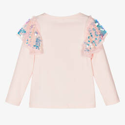 Angel's Face-Girls Pink Cotton Sequin Top | Childrensalon