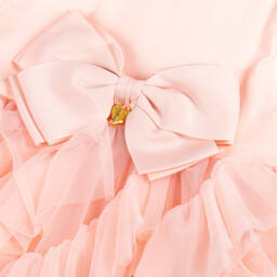 Angel's Face- Girls Pink Cotton & Tulle Dress | Childrensalon