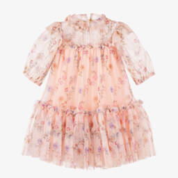 Angel's Face-Girls Pink Floral Tulle Dress | Childrensalon