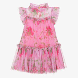 Angel's Face-Girls Pink Floral Tulle Dress | Childrensalon