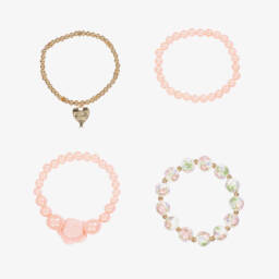 Angel's Face-Girls Pink & Gold Bracelets (4 Pack) | Childrensalon