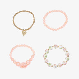 Coeur by Childrensalon-Girls Pink & Gold Hearts Tulle Skirt | Childrensalon