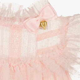 Angel's Face-Girls Pink Spotted Tulle Dress | Childrensalon