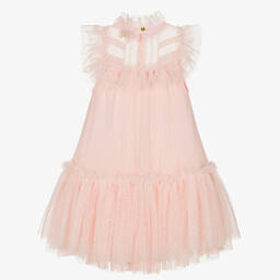 Angel's Face-Girls Pink Spotted Tulle Dress | Childrensalon
