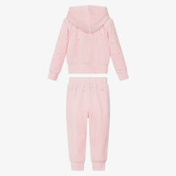 Angel's Face-بدلة رياضية مخمل لون زهري للبنات | Childrensalon