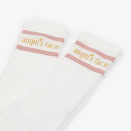 Angel's Face-Girls White Cotton Rich Long Socks | Childrensalon