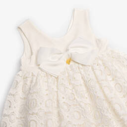 Angel's Face-Girls White Guipure Lace Dress & Bow | Childrensalon