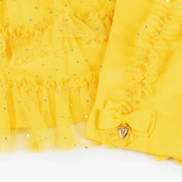 Angel's Face-Girls Yellow Sparkle Tulle Shorts Set | Childrensalon