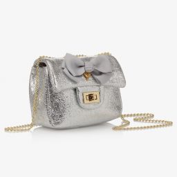 Angel's Face-Silver Bow Handbag (17cm) | Childrensalon