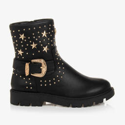 Angel's Face-Teen Girls Black Studded Faux Leather Boots | Childrensalon