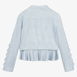 Angel's Face-جاكيت بايكر جلد صناعي لون أزرق | Childrensalon