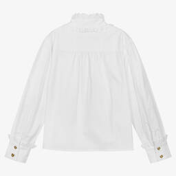 Angel's Face-Teen Girls White Cotton Ruffle Blouse | Childrensalon