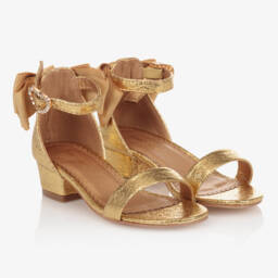 Angel's Face-Teen Gold Faux Leather Sandals | Childrensalon