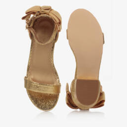 Angel's Face-Teen Gold Faux Leather Sandals | Childrensalon