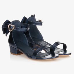 Angel's Face-Teen Navy Blue Bow Sandals | Childrensalon