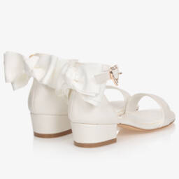 Angel's Face-White Bow Heel Sandals | Childrensalon