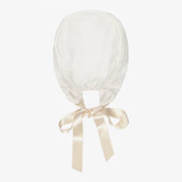 Artesanía Granlei-Baby Girls Ivory Organza & Lace Bonnet | Childrensalon