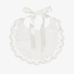 Artesanía Granlei-مريلة دانتيل وتول لون عاجي للمولودات | Childrensalon