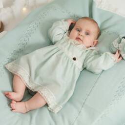 Artesanía Granlei-Baby Girls Mint Green Tulle & Lace Dress | Childrensalon