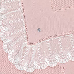 Artesanía Granlei-بطانية أكريليك لون زهري للمولودات (105 سم) | Childrensalon