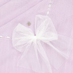 Artesanía Granlei-Baby Girls Purple Tulle Bow Blanket (102cm) | Childrensalon