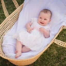 Artesanía Granlei-Baby Girls White Chiffon & Lace Dress | Childrensalon