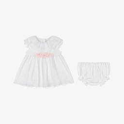 Artesanía Granlei-Baby Girls White Chiffon & Lace Dress | Childrensalon