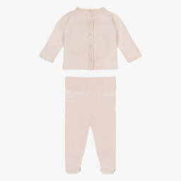 Artesanía Granlei-بيبي غرو قطعتين محبوك ومزين بأرنب لون بيج | Childrensalon