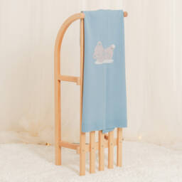 Artesanía Granlei-Blue Knitted Teddy Bear Baby Blanket (84cm) | Childrensalon