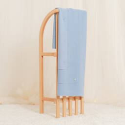 Artesanía Granlei-Blue Openwork Knitted Baby Blanket (106cm) | Childrensalon