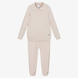 Artesanía Granlei-طقم بنطلون أكريليك محبوك لون بيج للأولاد | Childrensalon