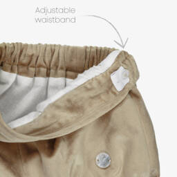 Artesanía Granlei-Boys Beige Velvet Shorts & Cardigan Set | Childrensalon