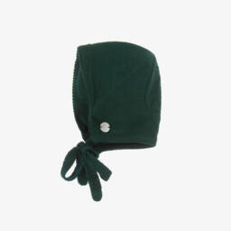 Artesanía Granlei-Boys Green Knitted Babysuit Set with Bear Motif | Childrensalon