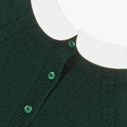 Artesanía Granlei-Boys Green Knitted Babysuit Set with Bear Motif | Childrensalon