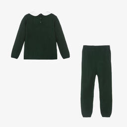 Artesanía Granlei-Boys Green Knitted Trouser Set | Childrensalon